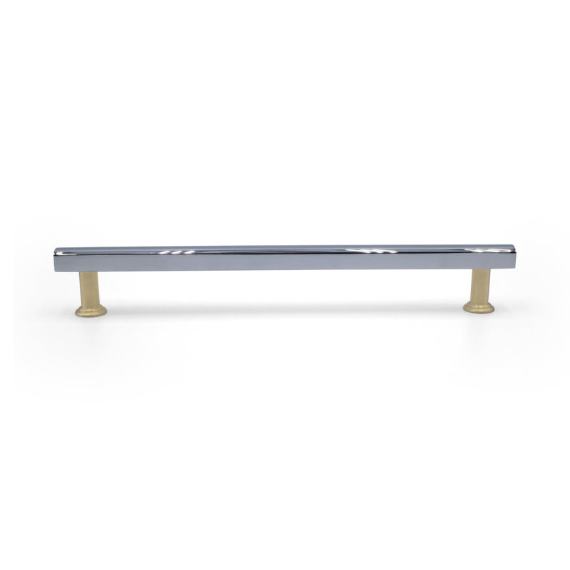 Mod Two Tone Bar / Handle Pull, Polished Chrome/Satin Brass, 5"