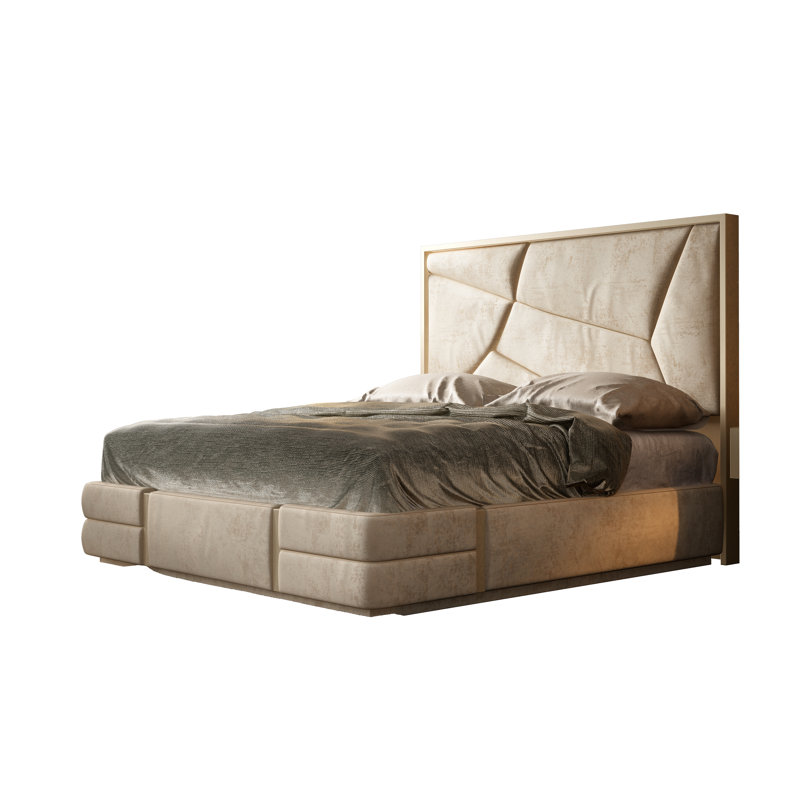 Annalya Upholstered Panel Bed, King, Matte