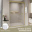 Double Sliding Shower Door, Semi-Frameless Bathroom Sliding Door With Aluminum Frame