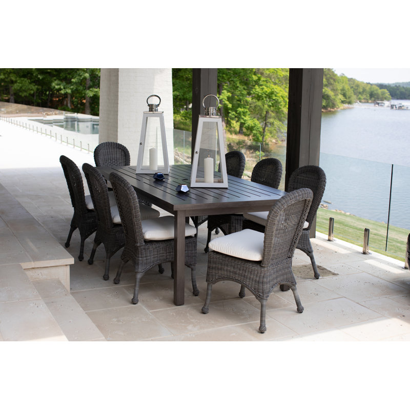 Club Aluminum Outdoor Dining Table, Mahogany