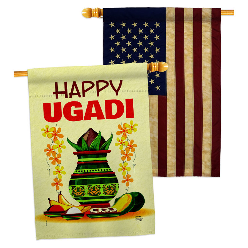 Drapeau de maison en polyester 2 côtés 3 pi 3 po x 2 pi