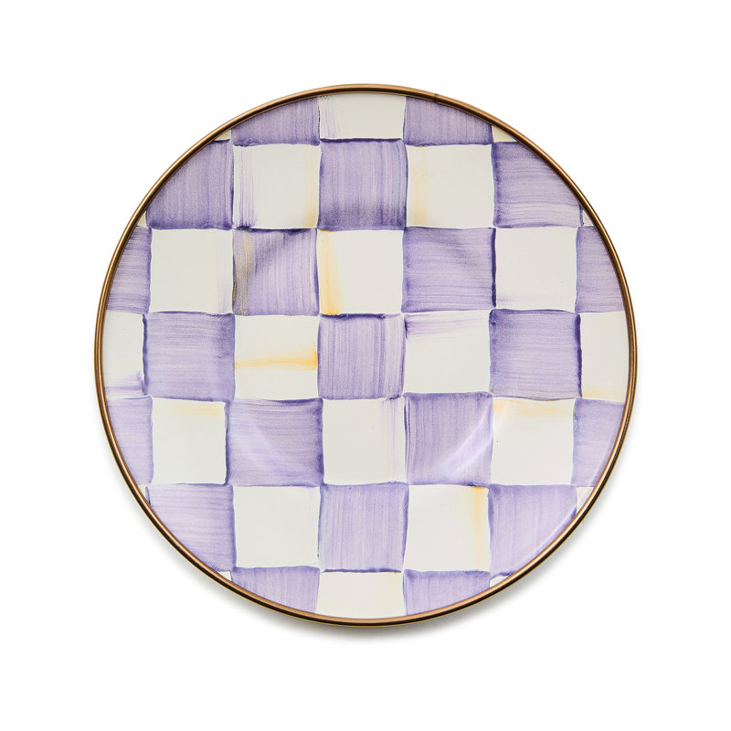 Soucoupe violette à carreaux