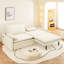 Canapé-lit convertible 4 places avec rangement, canapé-lit en tissu chenille moderne, siège profond, port USB et canapé-lit pour salon, appartement-1403716591