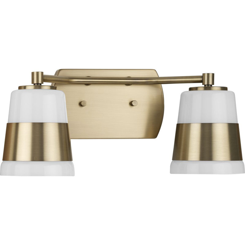 Haven 2 - Light Dimmable Vanity Light, Vintage Brass/White, Vintage Brass