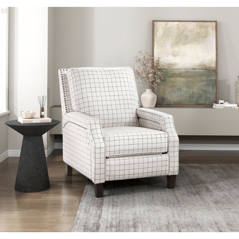 Fauteuil inclinable à dossier poussoir de style transitionnel à dossier inclinable de style transitionnel