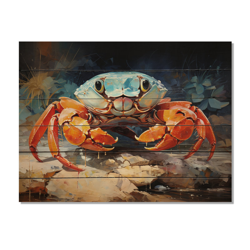 «Sim Crab Coastal Guardian», collage sur bois, H 30 po x l 40 po x P 0,78 po