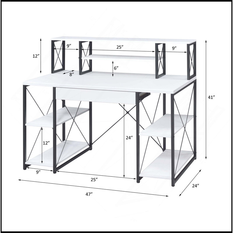 All Purpose Writing Desk, White/Black