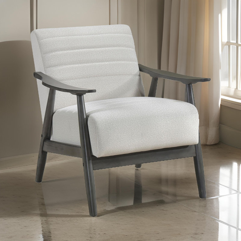Fauteuil long en velours 31,5 po Longbons, Velours blanc