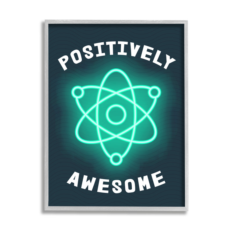 Jeu de mots «Positactive Awesome», H 30 po x l 24 po, Estampe numérique Farmhouse