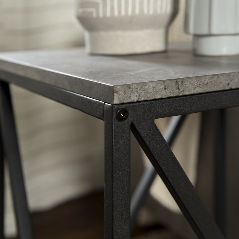 Table de bout structurelle avec rangement Ziegler, Béton foncé