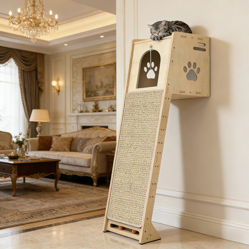 Tour d'escalade pour chat No-Drill 42 "- Appuyé sur un mur / une fenêtre, peu encombrant, perchoir mobile