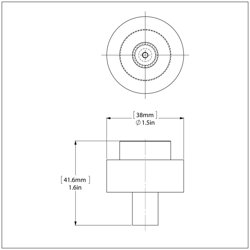 Ballenas 1 1/2" Length Knob, Brushed Bronze