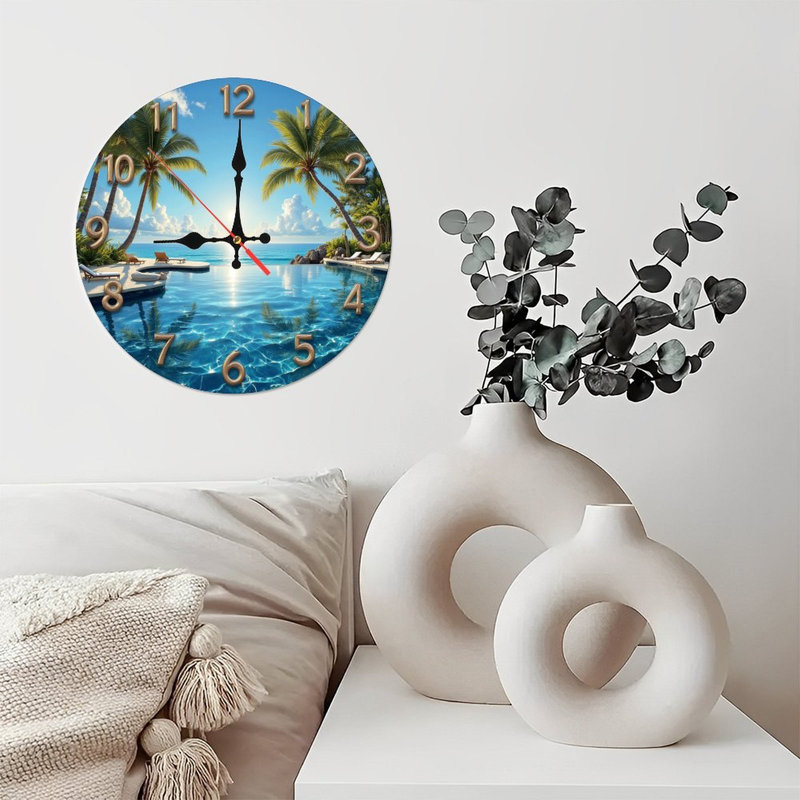 Horloge murale de plage tropicale