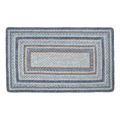  Tapis denim bleu tressé