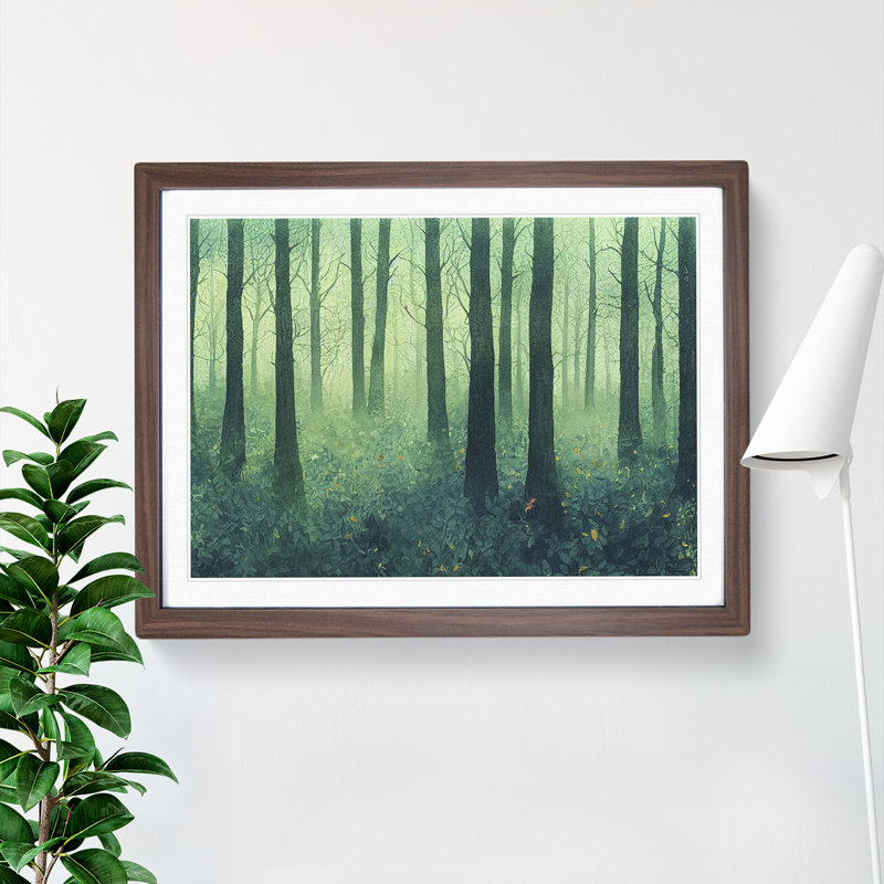 Forest Vol.5 - Single Picture Frame Print, 46cm H x 64cm W x 2cm D, Walnut Framed