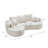 106 In. 2 - Piece Fabric Cloud Curved Sectional Chenille Sofa With Chaise For Living Room Bedroom Apartment-1920314023