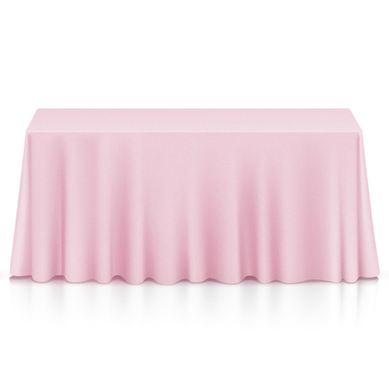 Elegant Pink Polyester Rectangular Tablecloth for Weddings and Banquets