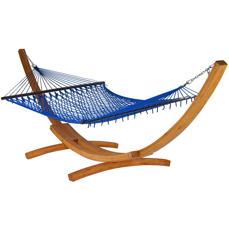 Hamac double avec support Tetbury, Bleu foncé