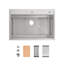 Évier de cuisine à simple cuve en acier inoxydable 33 po x 22 po Overmount-124807518