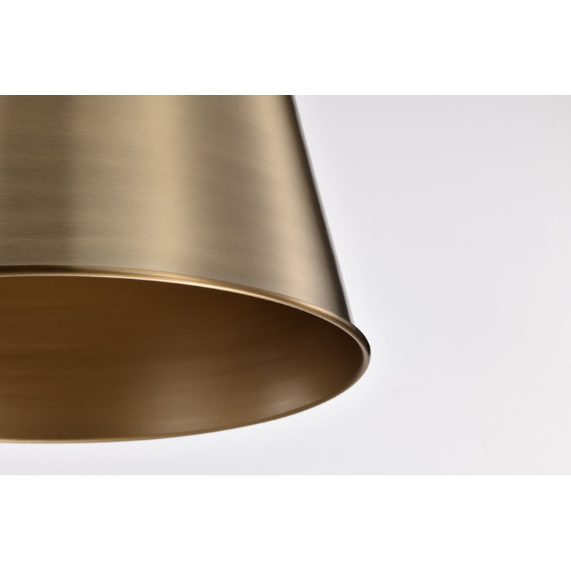 Luminaire suspendu simple à 1 lumière Jahirah, Laiton bruni / or, H 20,75 po x l 15 po x P 15 po