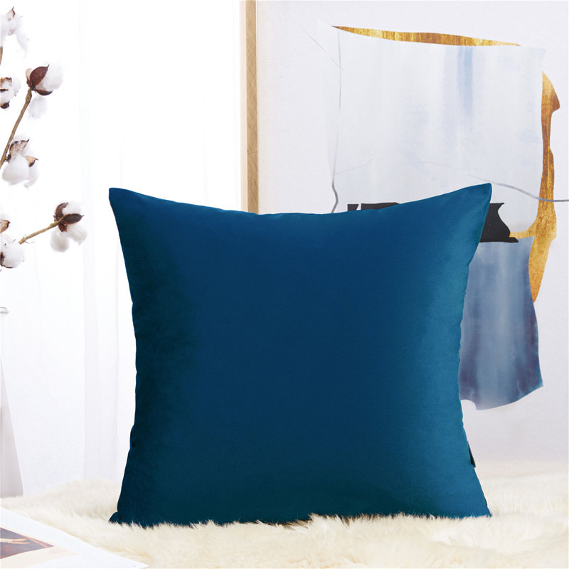 (Covers With Inserts) Set of Two 18'' or 20'' Solid Colours Flat Pattern Throw Pillows, 20'' H x 20'' W, Mole Skin, Polyester