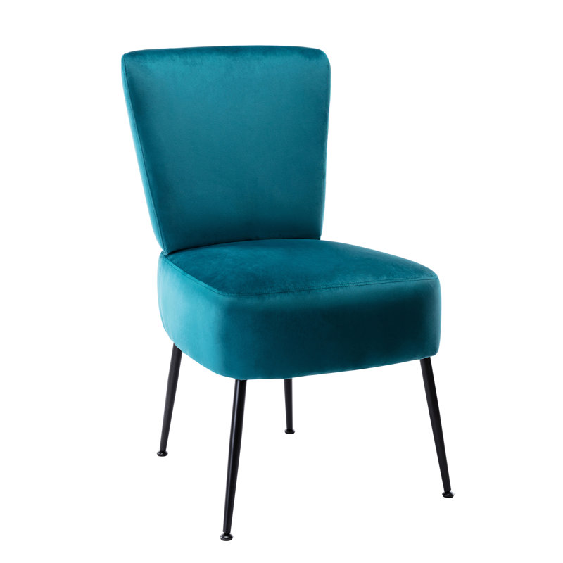 Bohn Velvet Slipper Chair, Blue