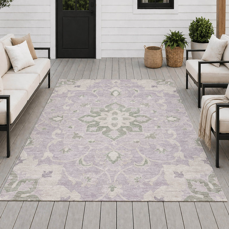 Tapis intérieur / extérieur lavable à la machine Chantille ACN2954 Global, Lavande, 10 pi x 14 pi