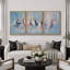 «Elegant Ballet Dancers In Soft Blue», art de chambre à coucher, impression sur toile encadrée, 3 pièces-132209963-132209964