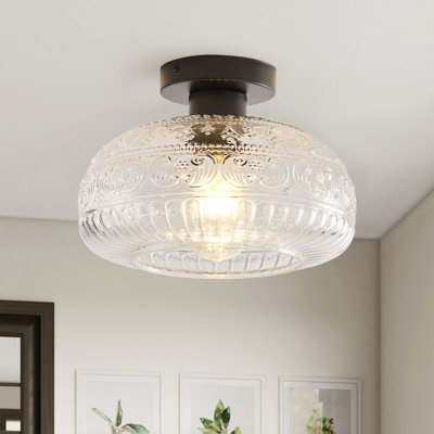 1-lamp Clear Glass Adjustable Iron Ceiling Light