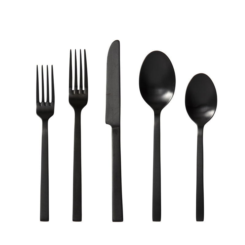 Fortessa Viggo 18/0 Stainless Steel 20 Piece Flatware Set (Service for 4), Black