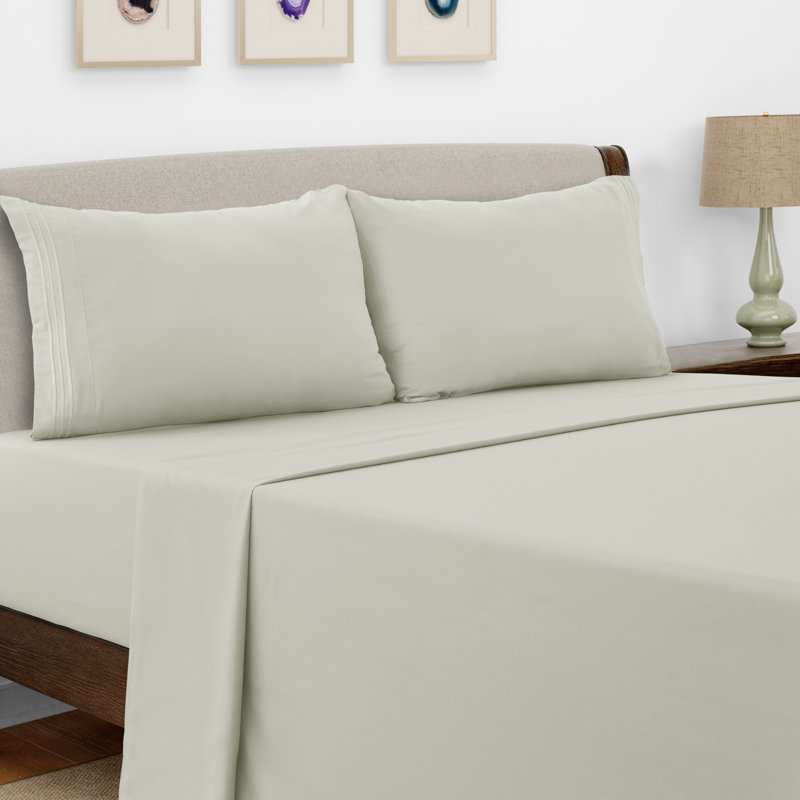 Lux Decor 4-Piece Ultra Soft Microfiber Sheet Set Deep Pocket Fitted Sheet, Wrinkle-Resistant & Easy Care Bedding, Plum