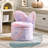 Adorable Butterfly Back Storage Stool - Kids' Round Ottoman With Lid For Girls' Playroom-283924570