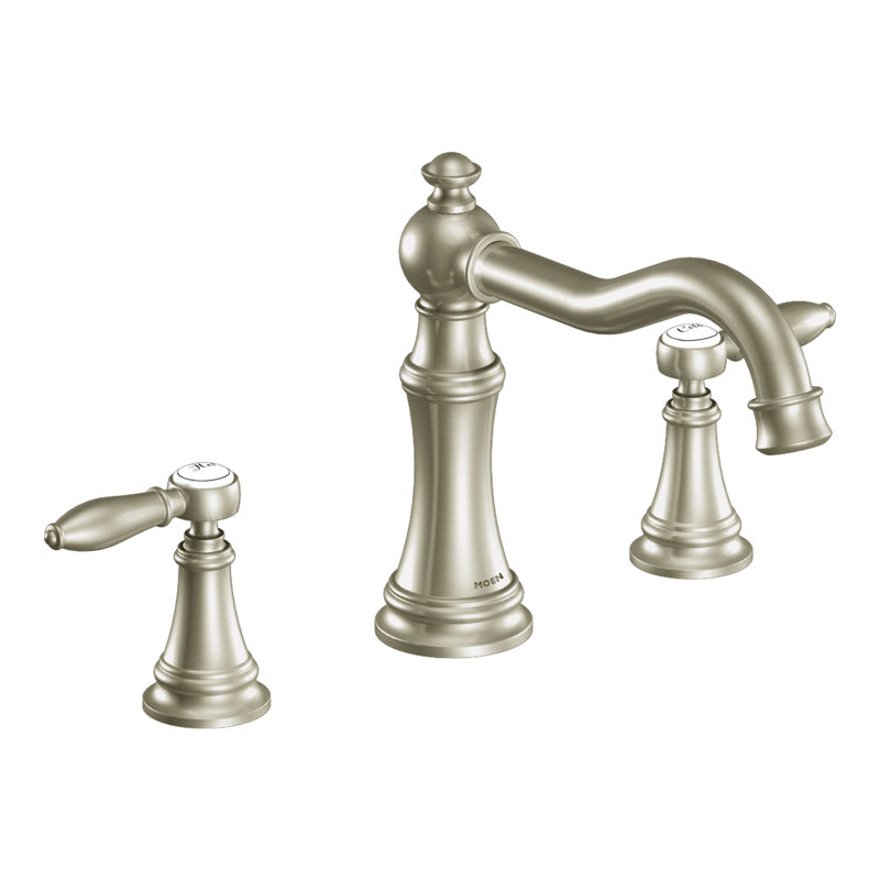 Weymouth Double Handle Deck Mounted Roman Tub Faucet Trim, Brushed Nickel