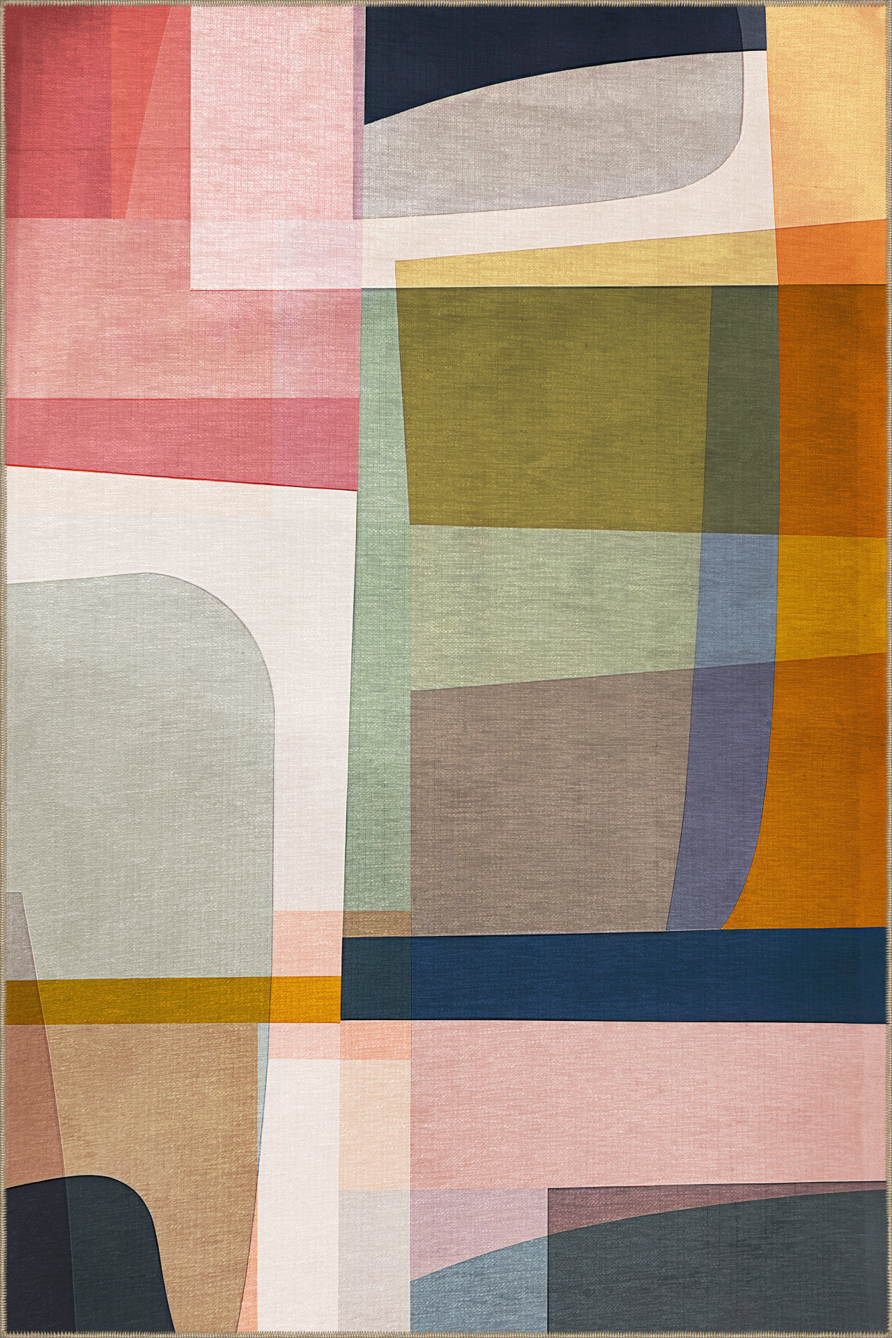 Orren Ellis Multi-Colored Mixed Abstract Shape Patterned Modern ...