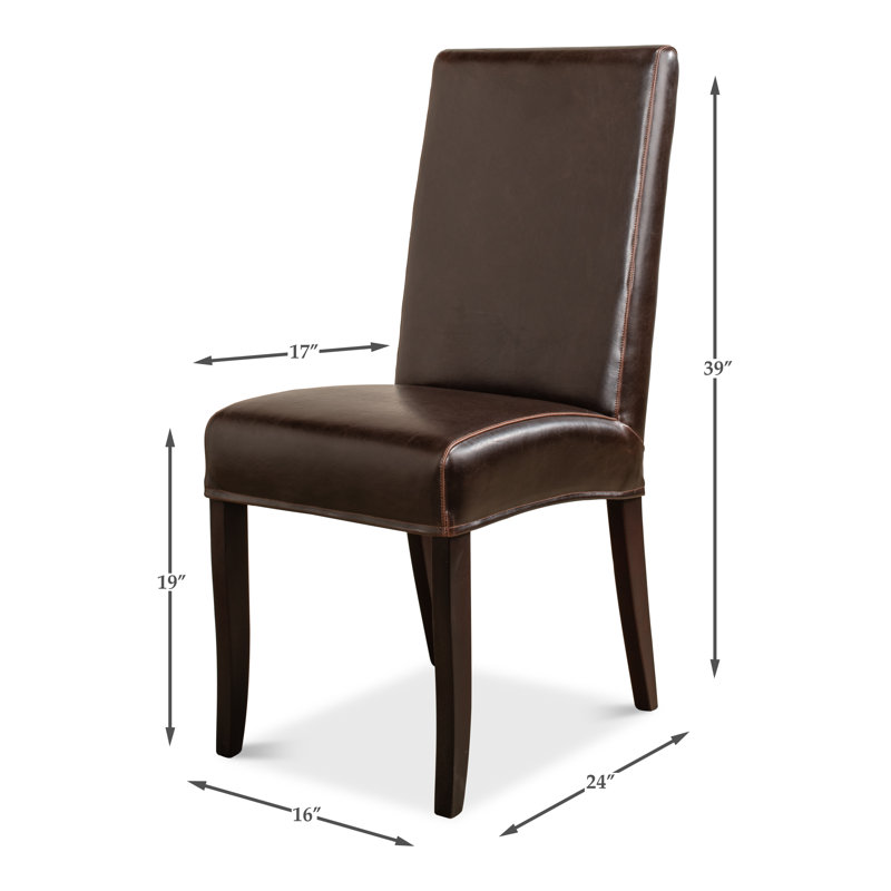 Prunty 19'' H Leather Upholstered Parsons Chair