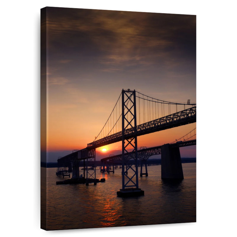 Lilie Chesapeake Bay Bridge, crépuscule, H 39 po x l 26 po
