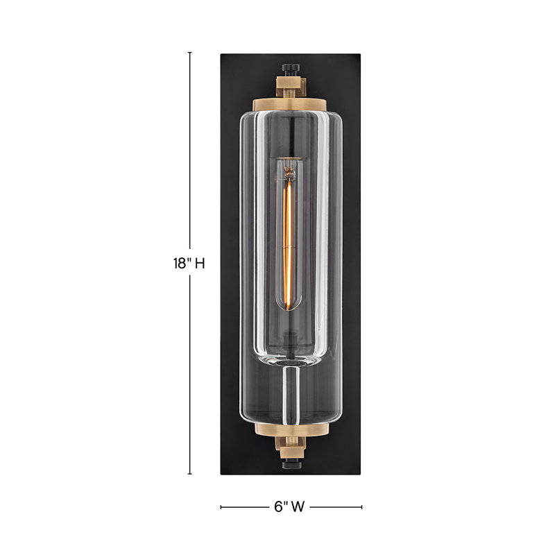 Hinkley Lourde Outdoor Wall Mount Lantern, Black