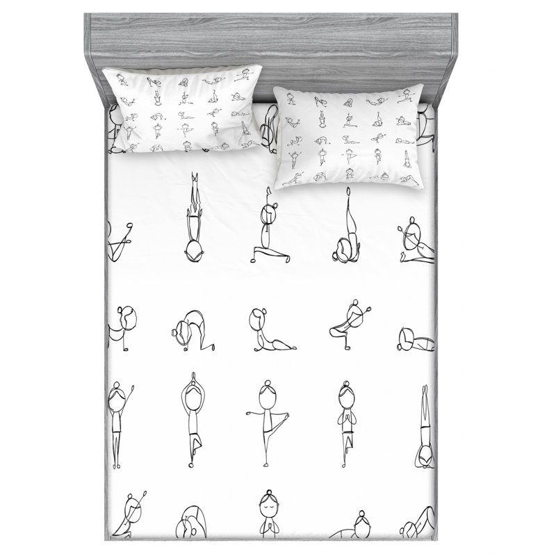 Microfiber Sheet Set, Queen Sheet Set with Fitted Sheet