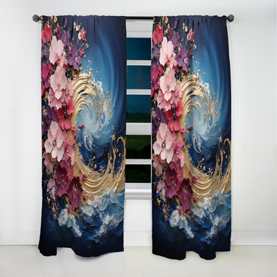 Tanisha - Abstract Spirals Curtain - Blackout Abstract Curtain - 1 Panels