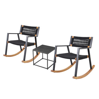 Phillippi 3 Piece Rattan Wood Seating Group by George Oliver