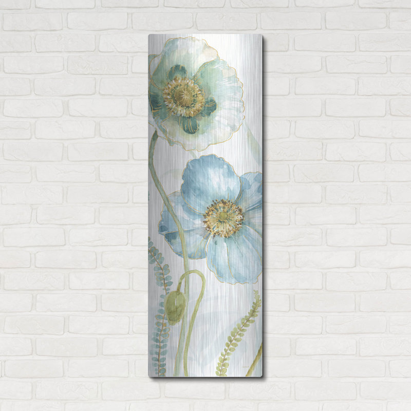 Art mural en métal luxueux «My Greenhouse Flowers IX» par Lisa Audit, 16 po x 48 po