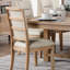 Magnifique ensemble de 2 chaises de salle à manger rembourrées en tissu d'aspect rustique en bois