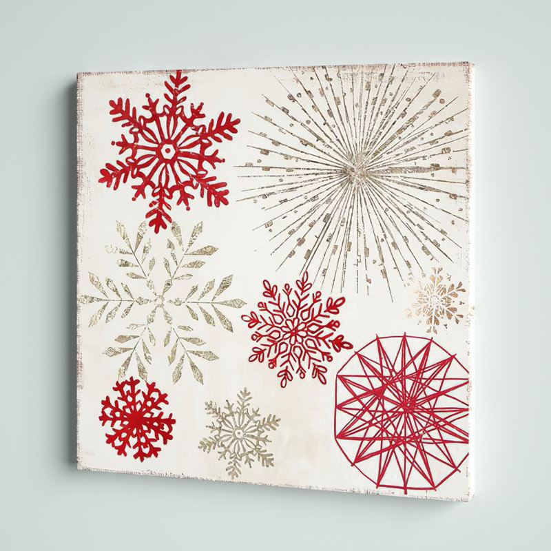" Merry Christmas Sparkles " Painting Print, 20" H x 20" W x 1.25" D, Wrapped Canvas