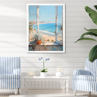«California Shoreline Window View III - Coastal Windows», art mural