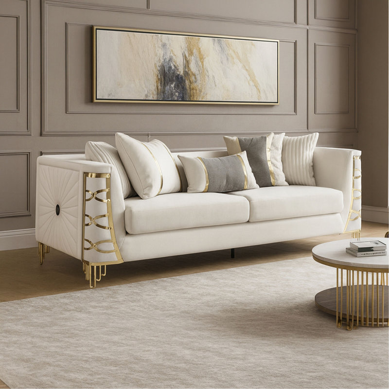 Canapé en tissu Contessa, Beige Fabric