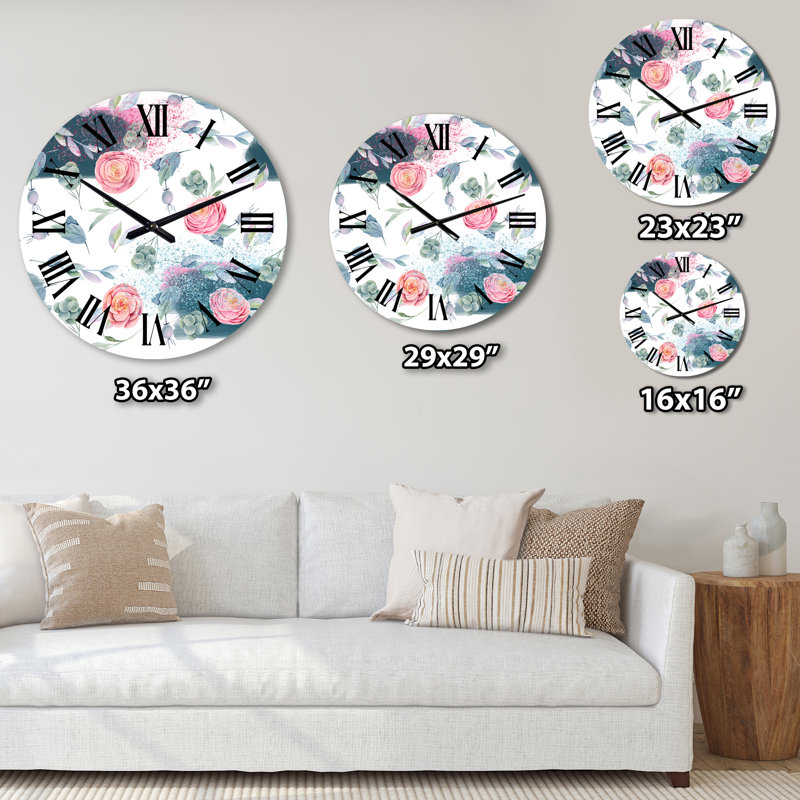 Horloge murale rose, Surdimensionné