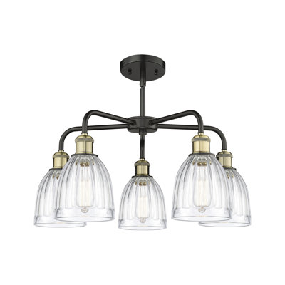 Lustre tambour en acier à intensité variable 5 lumières Poway