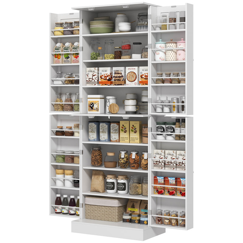 Armoire de cuisine 65 po, armoire de rangement moderne avec portes et tablettes, armoire autoportante pour la salle à manger