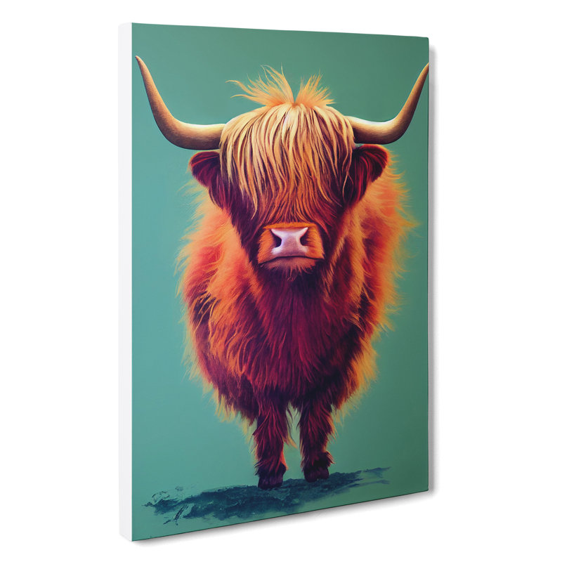 The Awesome Highland Cow - Wrapped Canvas, 60cm H x 40cm W x 3cm D