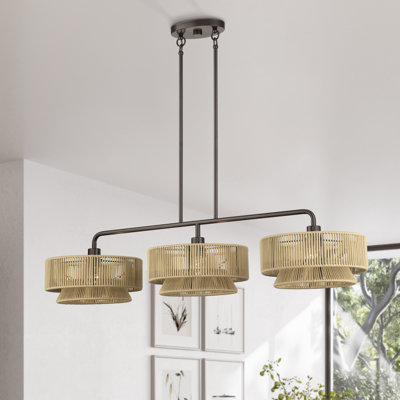 Colas 3 Light Antique Brass Extra Large Linear Chandelier